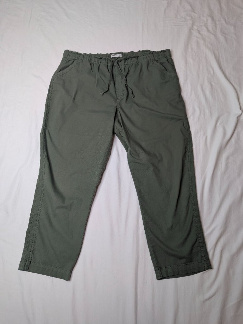 Sonoma Cotton Blend Pull On Pants, Olive Green Wide Leg Drawstring,  Size XXL